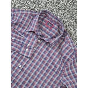 Untuckit Mens Performance Button Up Shirt Large Plaid Long Sleeve Button Up Pico